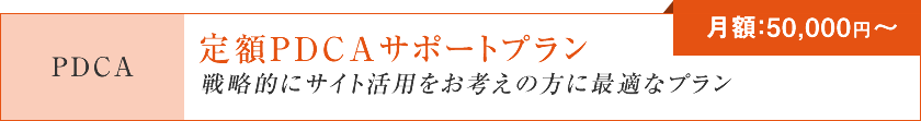 定額PDCAサポートプラン「戦略的にサイト活用をお考えの方に最適なプラン」【月額：50,000円～】